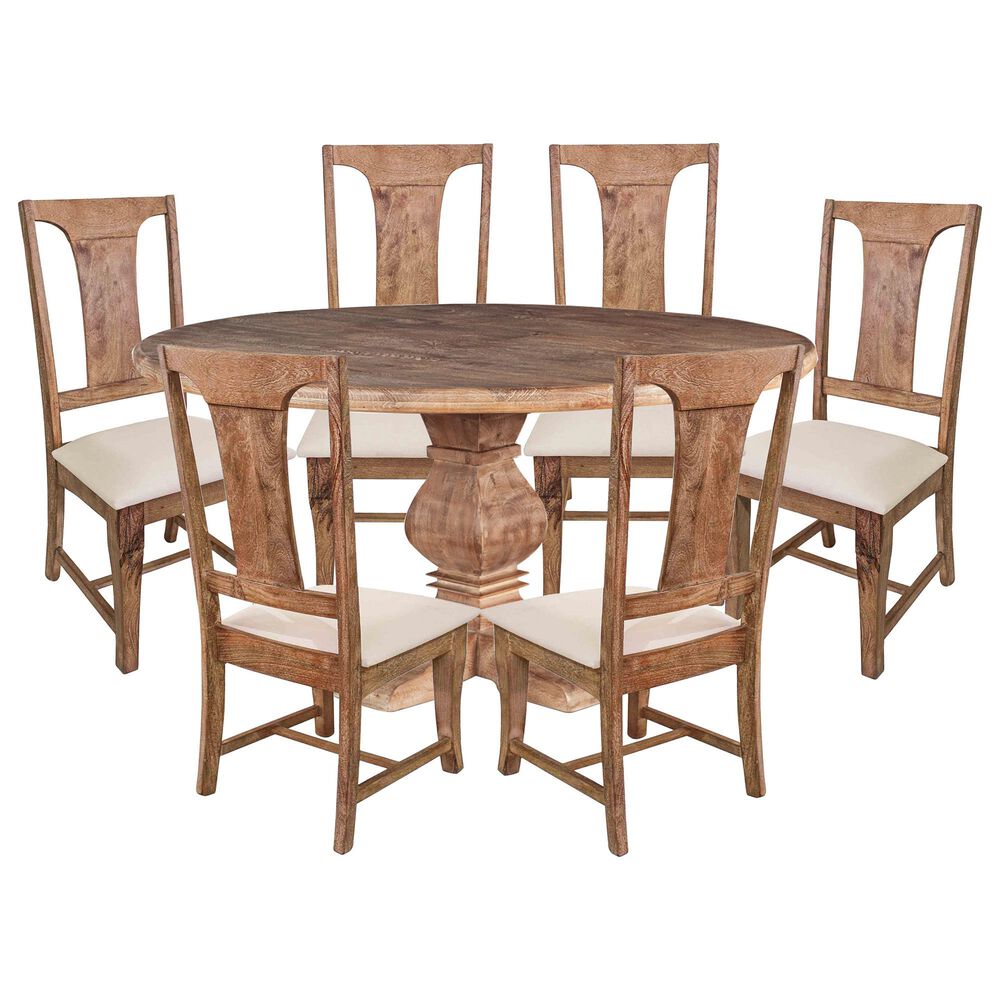 Home Trends & Design San Rafael 7-Piece Round Dining Set in Antique Oak, , large
