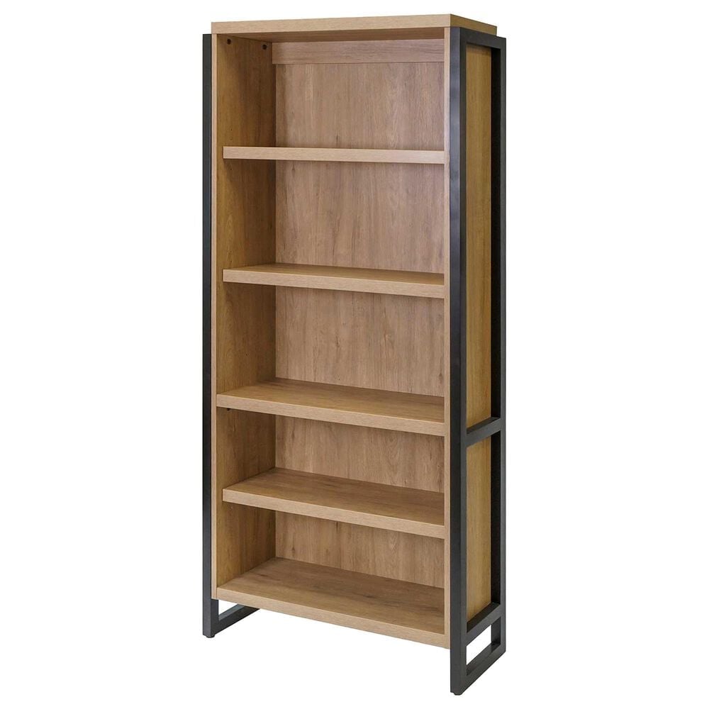Wycliff Bay Mason 78" Open Bookcase in Monarca and Black, , large