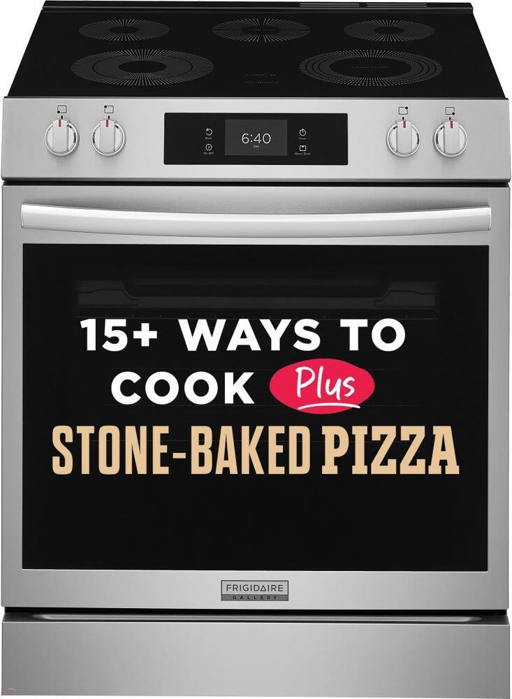 Frigidaire Gallery 30&quot; Freestanding Electric Convection Range with Stone-Baked Pizza in Stainless Steel, , large