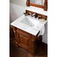 James Martin Vanities Brookfield 26" Single Bathroom Vanity in Warm Cherry with 3 cm Carrara White Marble Top and Rectangle Sink, , large