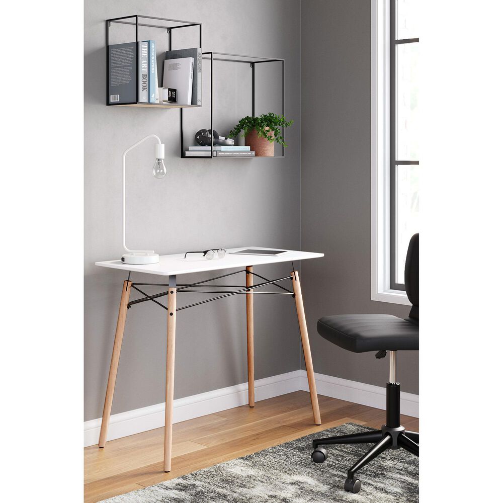 Ashley Jaspeni Writing Desk in White and Natural, , large