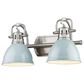 Golden Lighting Duncan 2-Light Bath Vanity in Pewter and Glossy Light Blue, , large