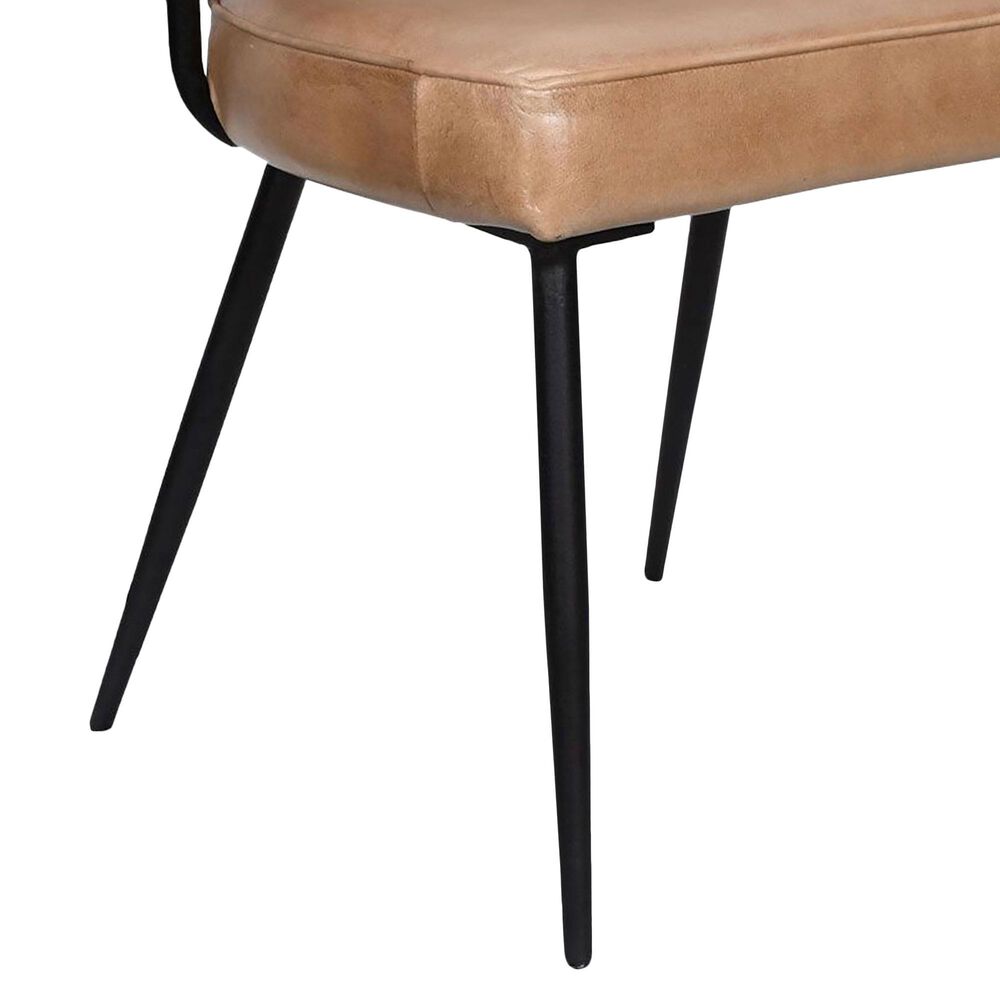Home Trends &amp; Design Essex Dinning Arm Chair in Top Grain Leather Antique Ivory, , large