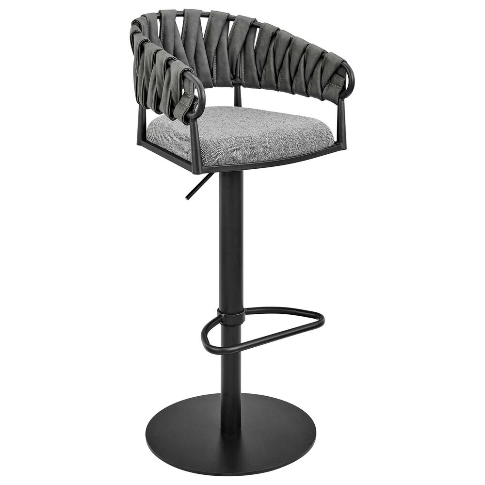 Blue River Blaise Swivel Adjustable Stool in Black, , large