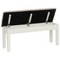 Linon Home Decor Jane Storage Bench with Light Tan Cushion in Vanilla White, , large