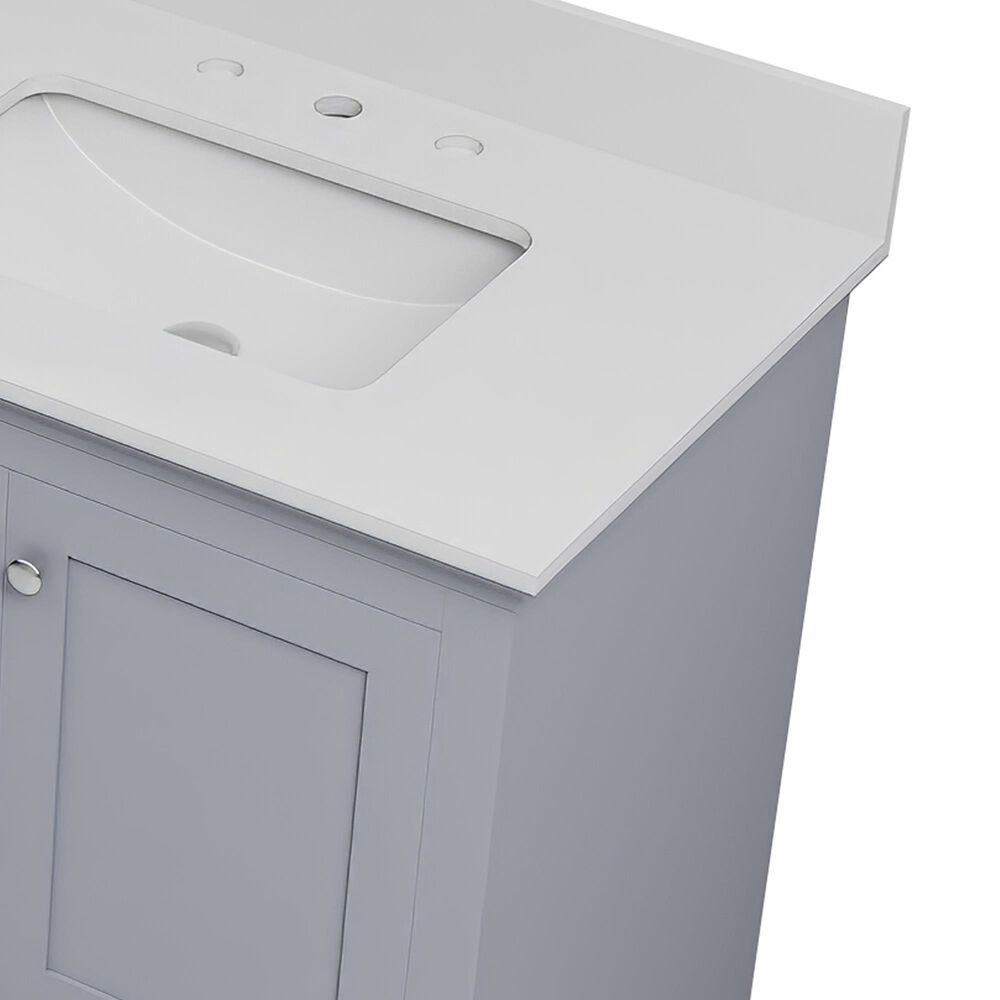 Lexora Home Dukes 80" Double Bathroom Vanity in Dark grey with 2 cm White Quartz Top and Rectangular Sinks, , large