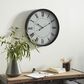 Maple and Jade 20" Decorative Wall Clock in Matte Black and White, , large