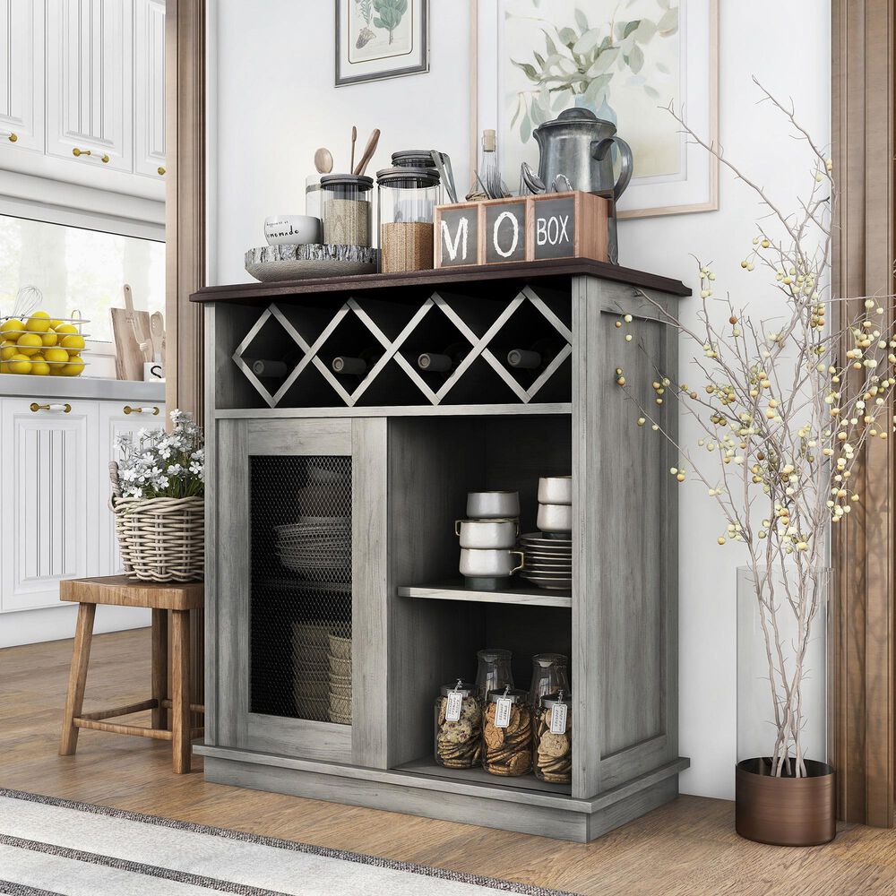 Furniture of America Clegg Buffet in Vintage Gray Oak, , large