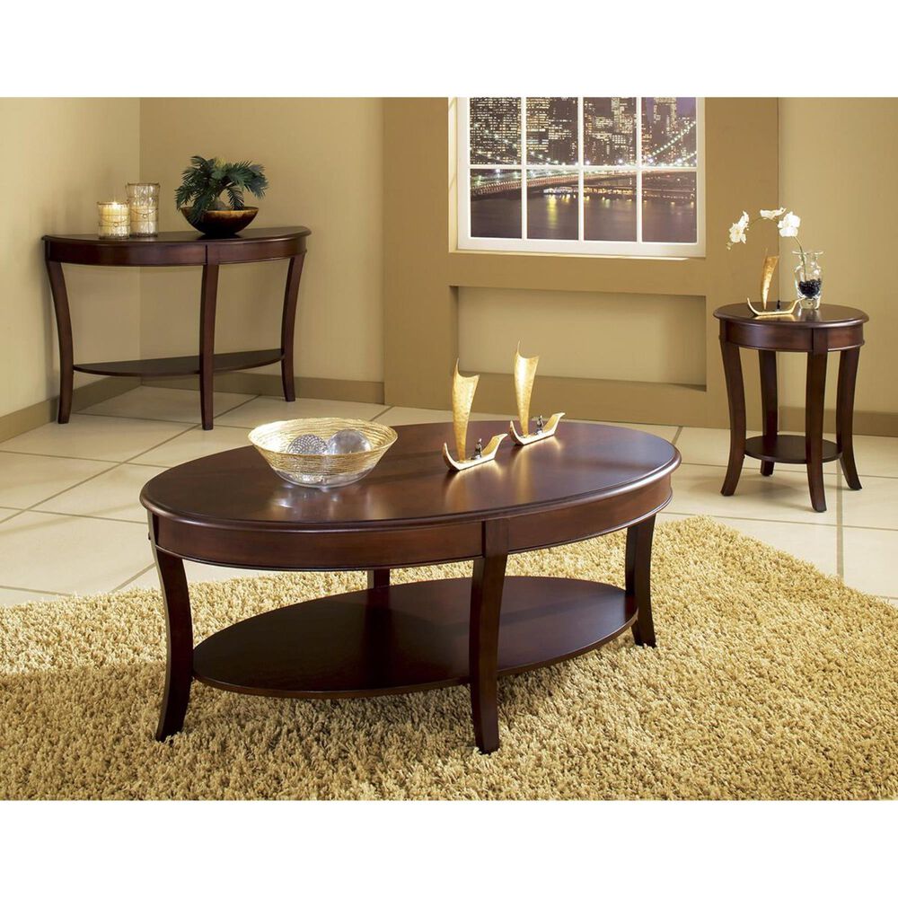 Crystal City Troy Cocktail Table in Brown Cherry, , large