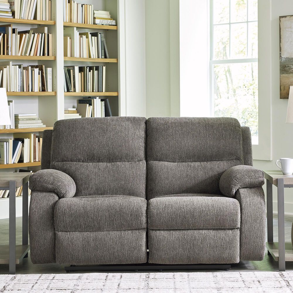 Ashley Scranto Manual Reclining Loveseat in Brindle, , large