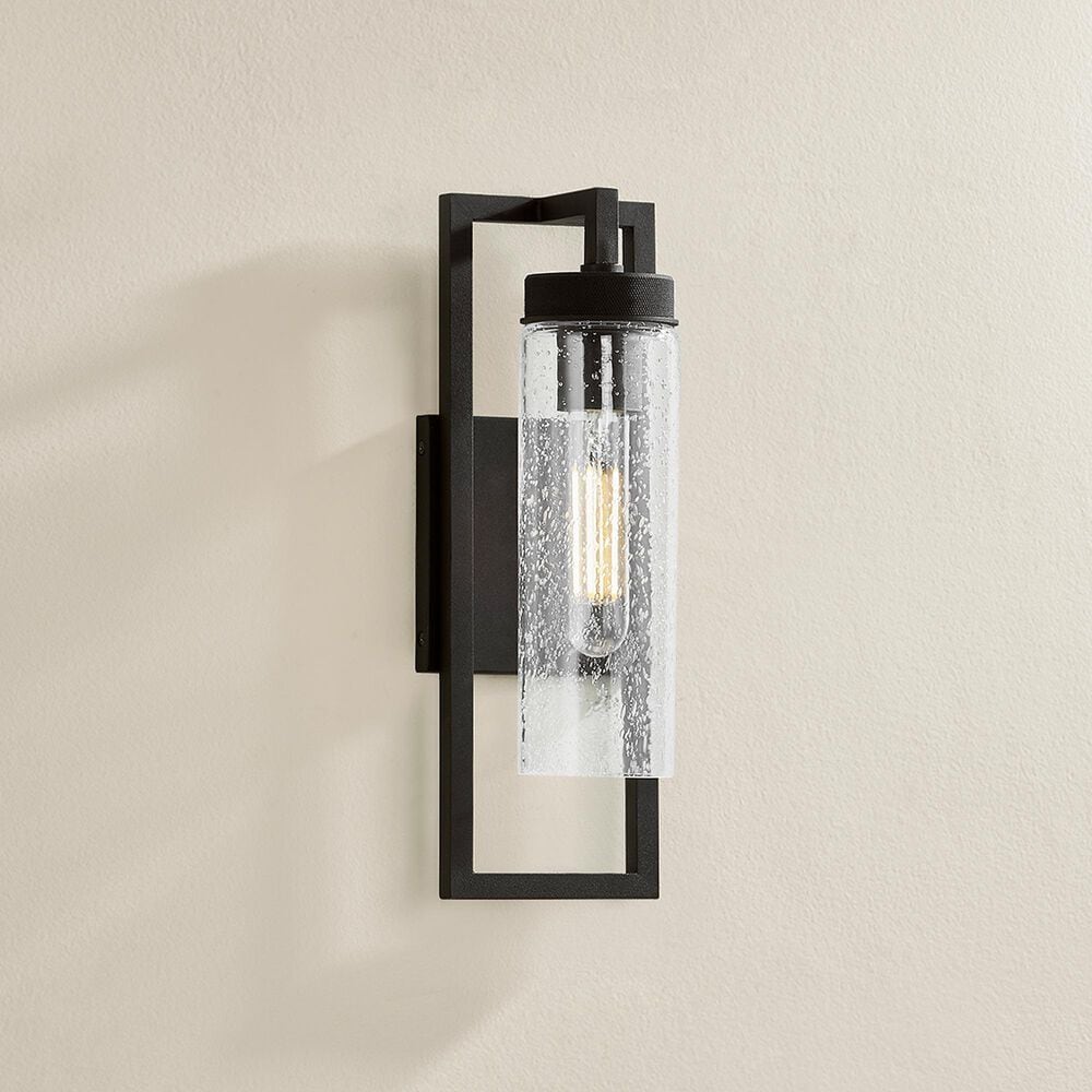 Troy Lighting Chester 5" 1-Light Exterior Wall Sconce in Texture Black, , large