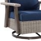 Sunwell Garden Patio Outdoor Swivel Chair with Light Gray Wicker in Navy, , large
