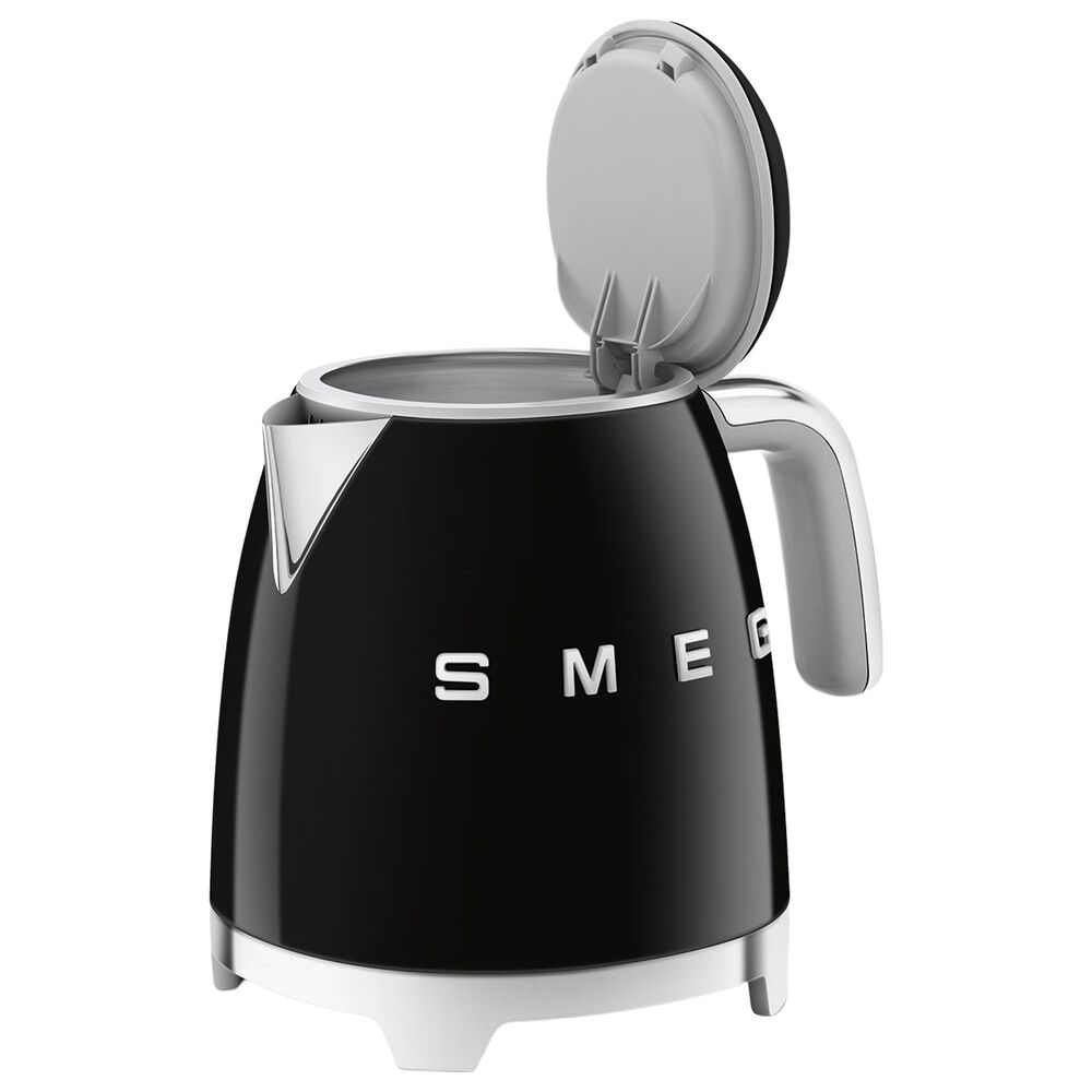 Smeg 3-Cup Stainless Steel Retro Style Mini Electric Kettle in Black, , large