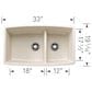 Blanco Performa 33" 1-3/4 Double Bowl Kitchen Sink with Low Divide in Soft White, , large