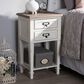 Baxton Studio Dauphine 2-Drawer Nightstand in White and Natural, , large