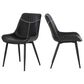 Linon Home Decor Edler Side Chair with Black Upholstery in Black (Set of 2), , large