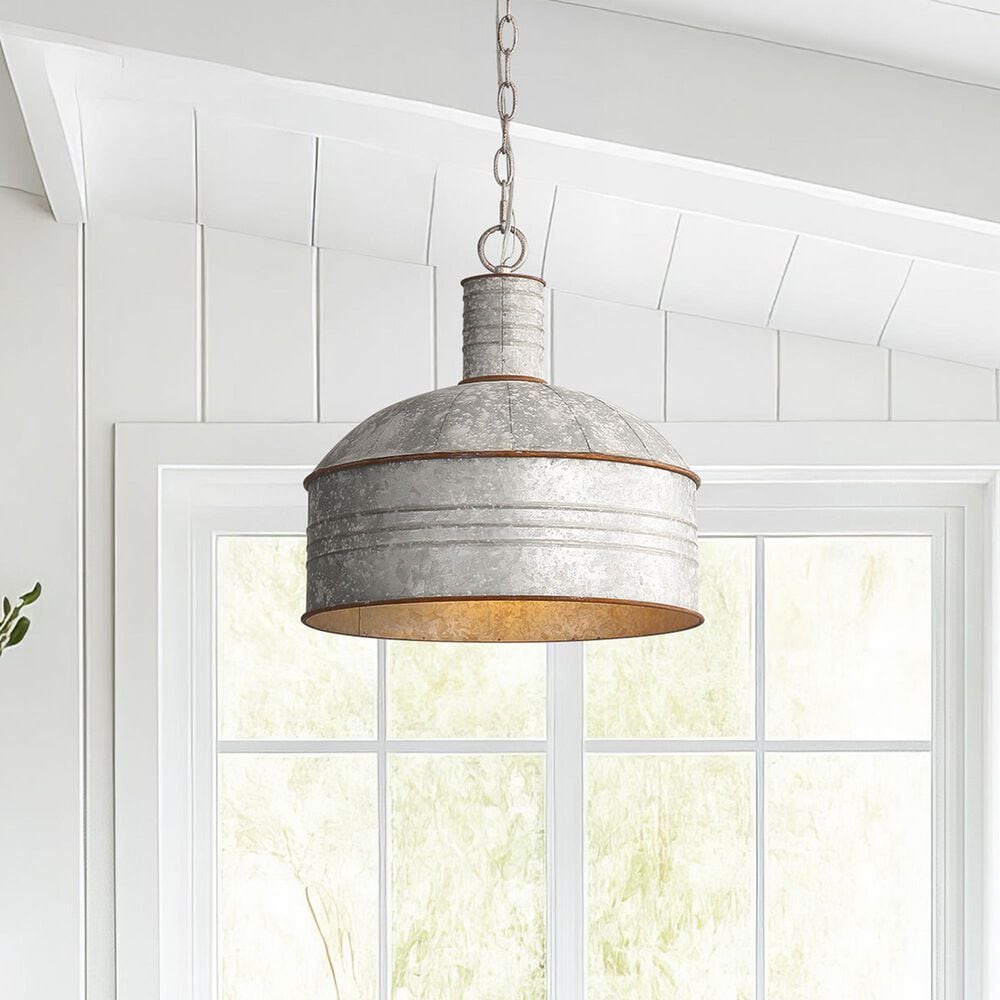 Golden Lighting Tinsmith 1-Light Mini Pendant in Aged Galvanized, , large