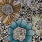 L&R Resources Sinuous Winter Blossoms 6" Scalloped Multicolor Area Rug, , large