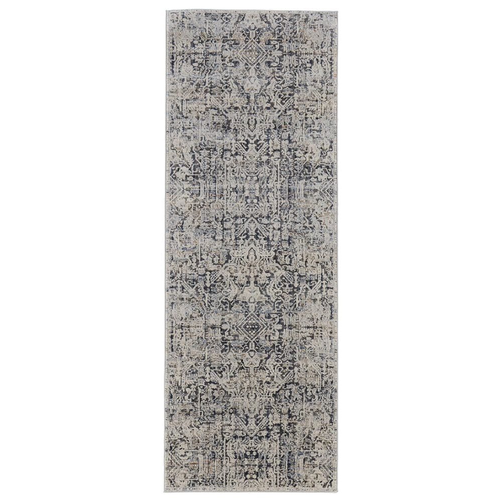 Feizy Kaia 2"6" x 8" Navy and Beige Runner, , large