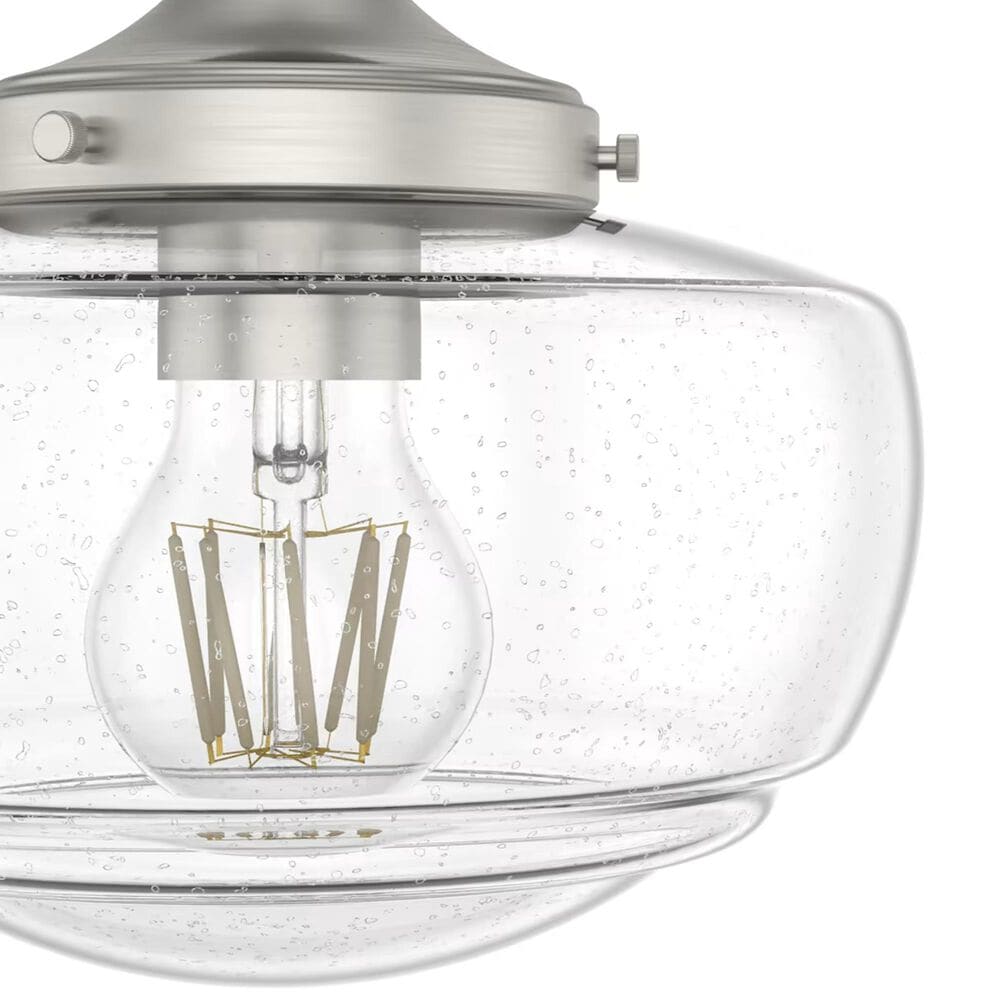 Hunter Saddle Creek 1-Light Mini Pendant with Clear Seeded Glass in Brushed Nickel, , large