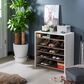 Furniture of America Parker 6-Shelf Shoe Cabinet in White and Brown, , large
