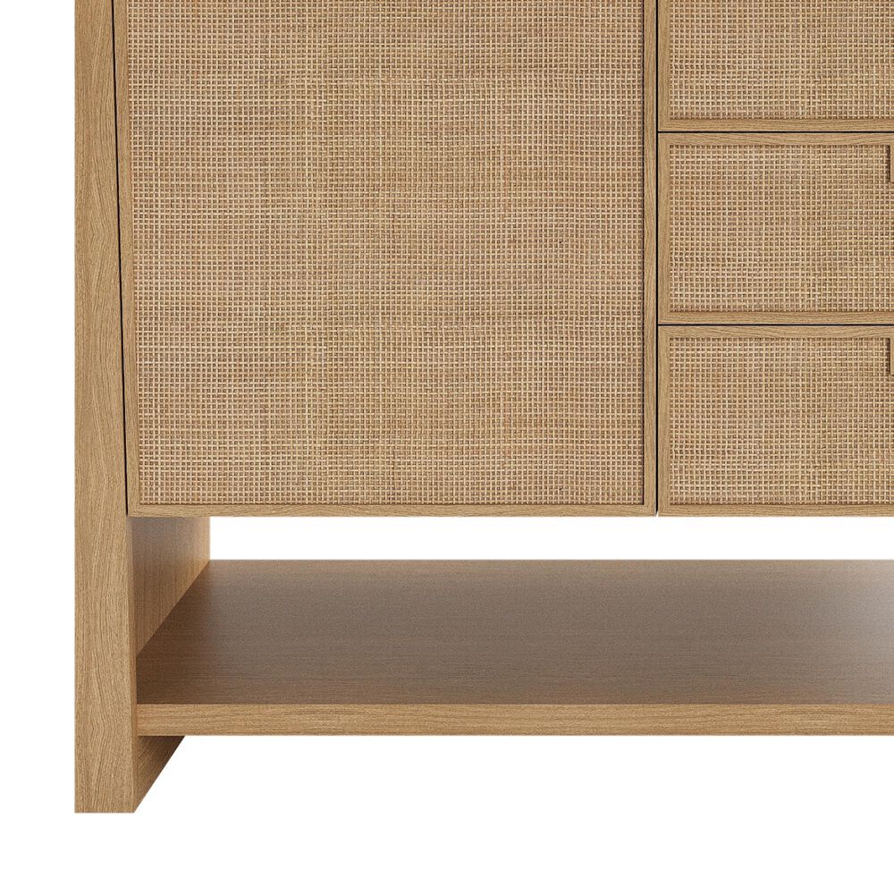 James Martin Vanities Solene 72&quot; Double Bathroom Vanity in Seaside Oak with 3 cm Ethereal Noctis Quartz Top and Rectangular Sinks, , large