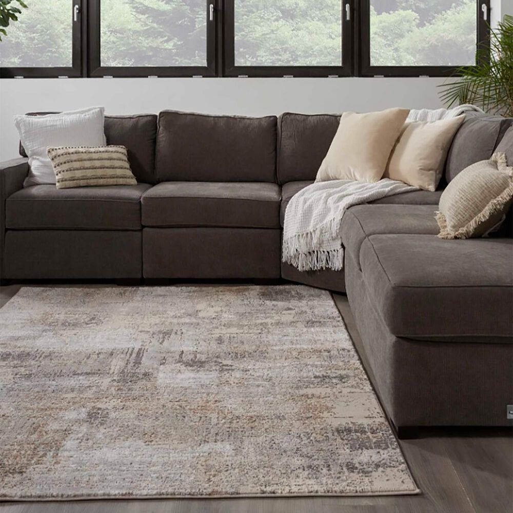 Nourison Sustainable Trends SUT04 5&#39;3&quot; x 7&#39;3&quot; Beige and Grey Area Rug, , large