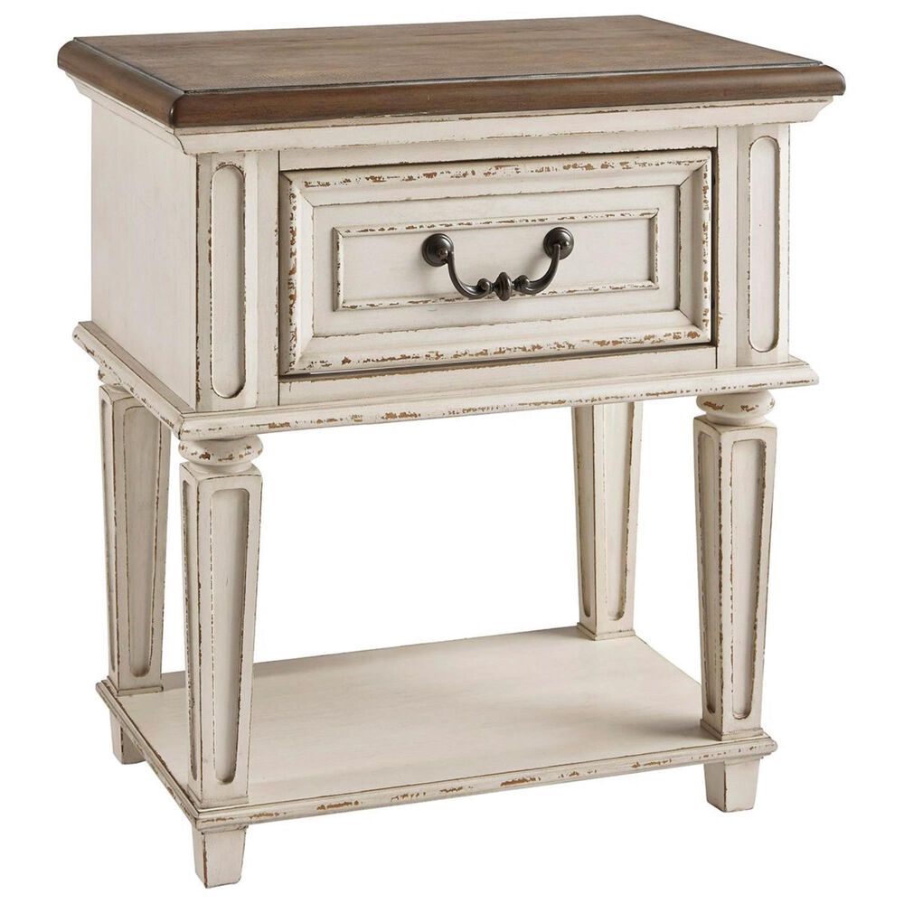 Ashley Realyn 5 Piece Twin Bedroom Set in Chipped White, , large