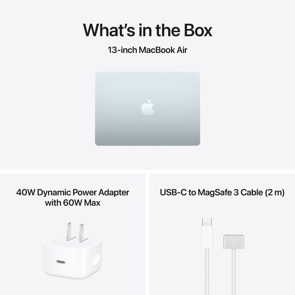 Apple 13" MacBook Air | Apple M5 Chip - 10-core CPU and 10-core GPU - 16GB RAM - 1TB SSD in Sky Blue with 3-Year AppleCare+, , large