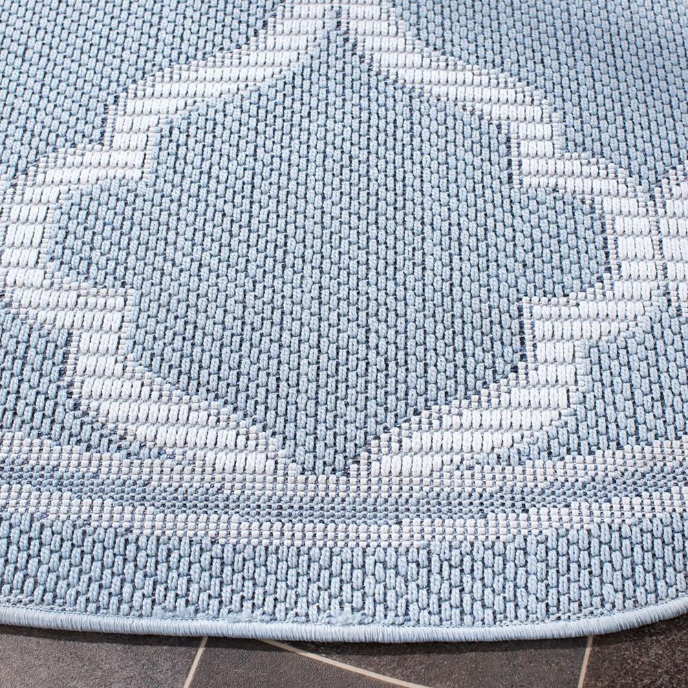 Safavieh Bermuda BMU810M 6&#39;7&quot; Round Light Blue and Ivory Indoor/Outdoor Area Performance Rug, , large