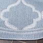Safavieh Bermuda BMU810M 6"7" Round Light Blue and Ivory Indoor/Outdoor Area Performance Rug, , large