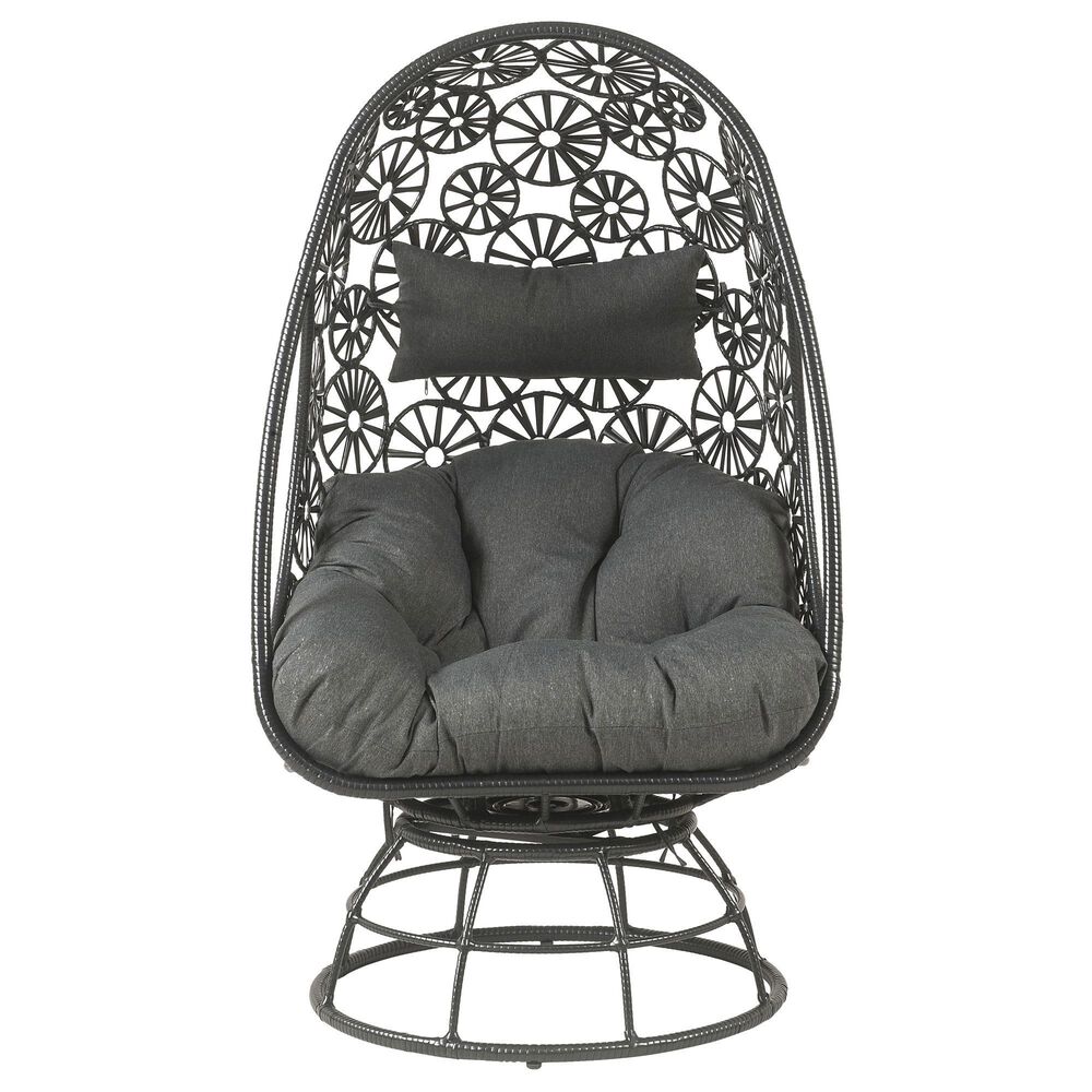 Hearth and Haven Hikre2-piece Metal Outdoor Lounge Chair Set in Charcoal, , large