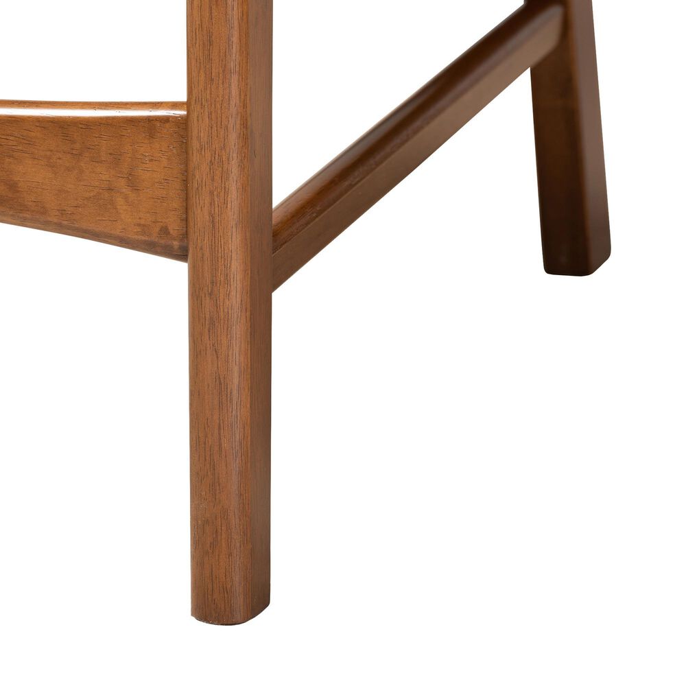 Baxton Studio Katya Counter Stool with Grey Cushion in Walnut Brown (Set of 2), , large