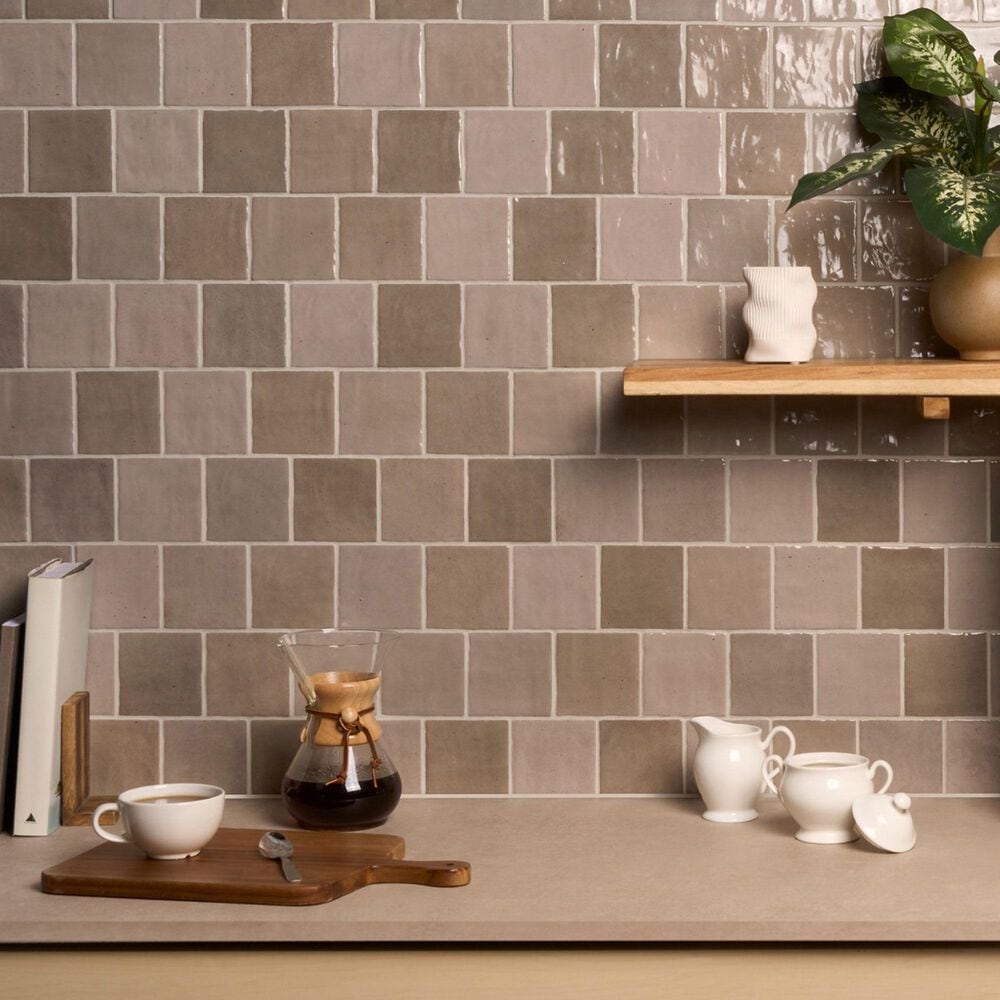 Soho Studio Serena Taupe 4&quot; x 4&quot; Ceramic Tile, , large