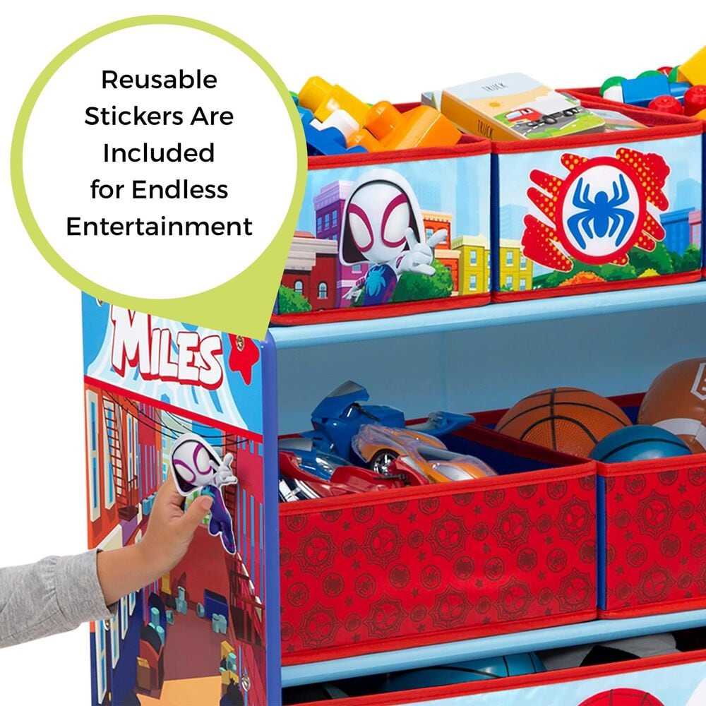 Delta Children Spidey and Friends 6-Bin Design and Store Toy Organizer in Red, , large