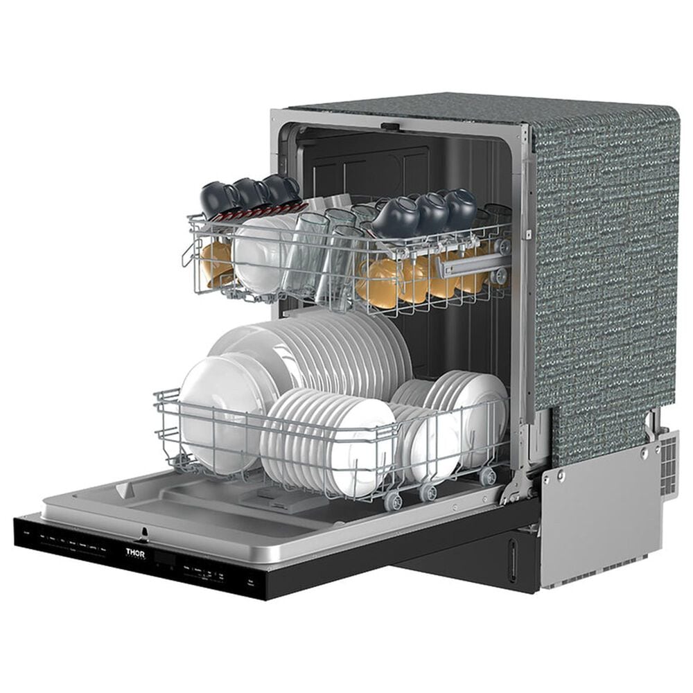Thor Kitchen 24" Built-In Top Control Dishwasher with Pocket Handle in Black, , large