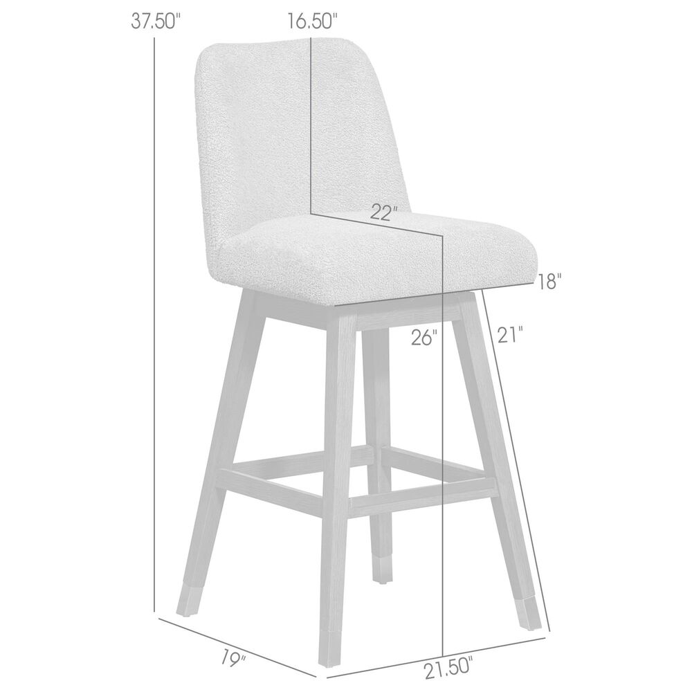 Blue River Amalie Swivel Counter Stool with Mocha Cushion in Grey Oak, , large