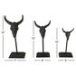 Maple and Jade Bull Skull Sculpture in Matte Gray (Set of 3), , large