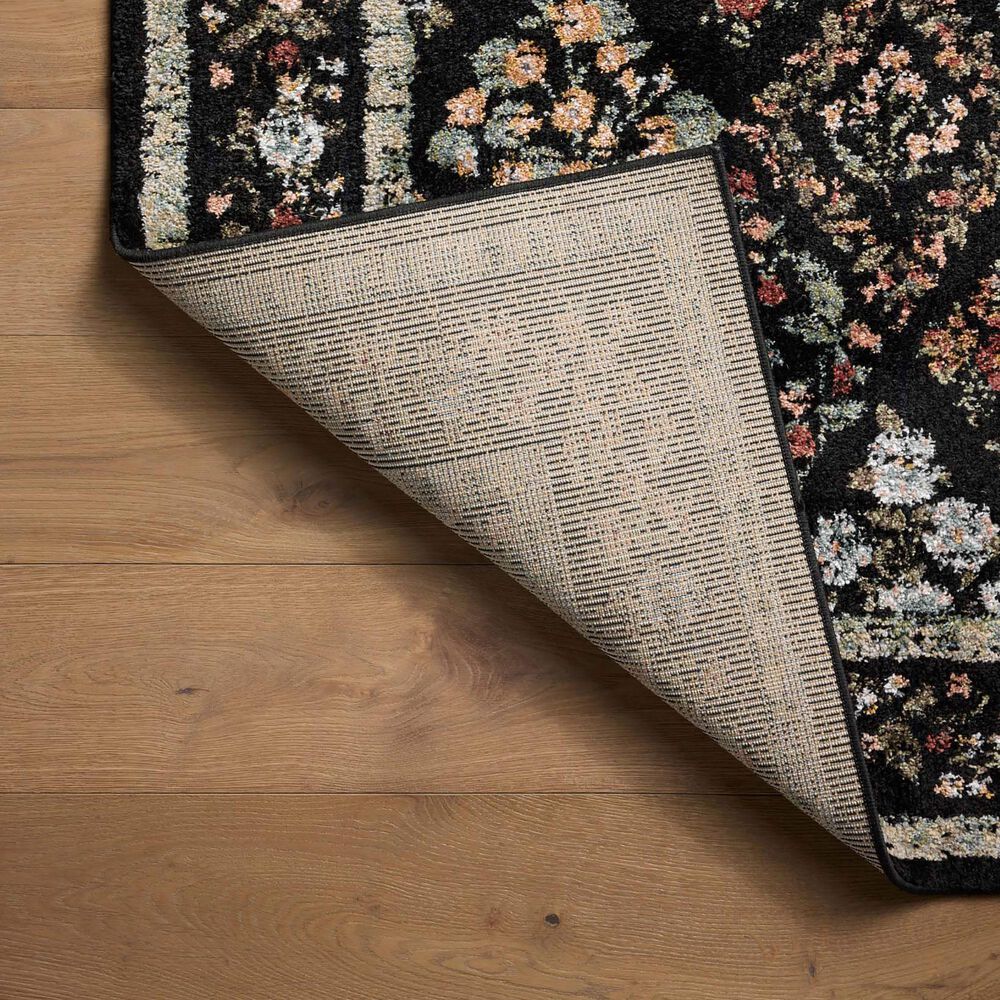 Rifle Paper Co Laurel Parquet 2&#39;8&quot; x 4&#39; Black Area Rug, , large