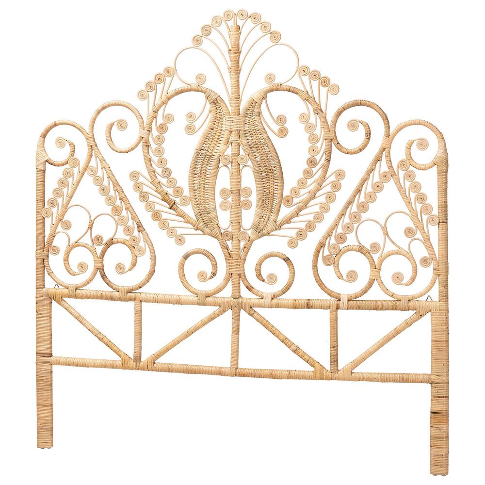 Baxton Studio Caelinus Queen Standalone Headboard in Natural Brown, , large