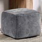 Classic Home Heirloom Pouf Ottoman in Gray Velvet, , large