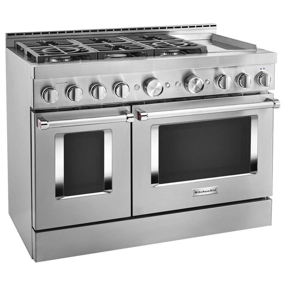 KitchenAid 6.3 Cu. Ft. Freestanding Gas Range with Griddle in Stainless Steel, , large