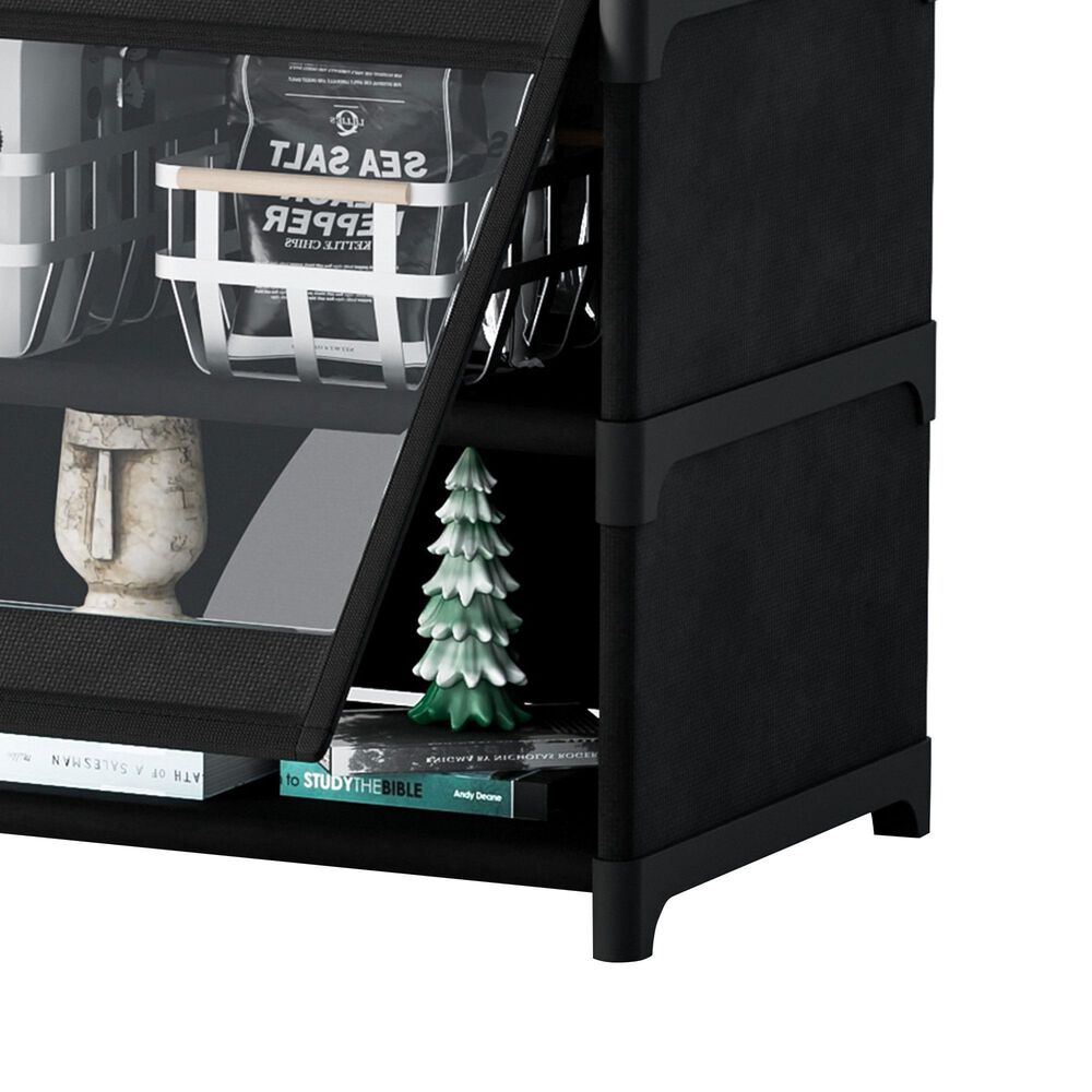 HOMLUX 3-Tier Storage Cabinet with Adjustable Shelves in Black, , large