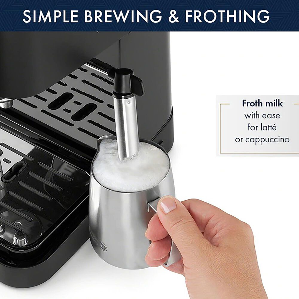  DeLonghi Stainless Steel Milk Frothing Pitcher for DeLonghi  Stilosa Manual Espresso Machine: Home & Kitchen