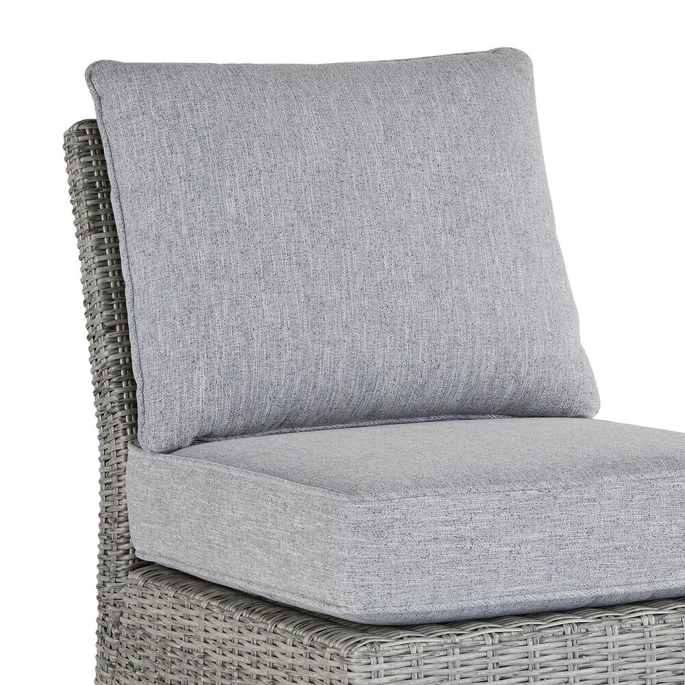 Ashley Naples Beach Patio Armless Chair with Cushion in Light Gray, , large