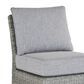 Ashley Naples Beach Patio Armless Chair with Cushion in Light Gray, , large
