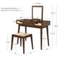 Linon Home Decor Camila Vanity with Stool in Walnut, , large