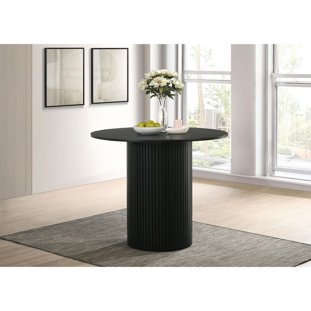 Pacific Landing Hamlyn Round Counter Height Dining Table in Black - Table Only, , large