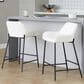 LumiSource Daniella Counter Stool with White Upholstery in Black (Set of 2), , large