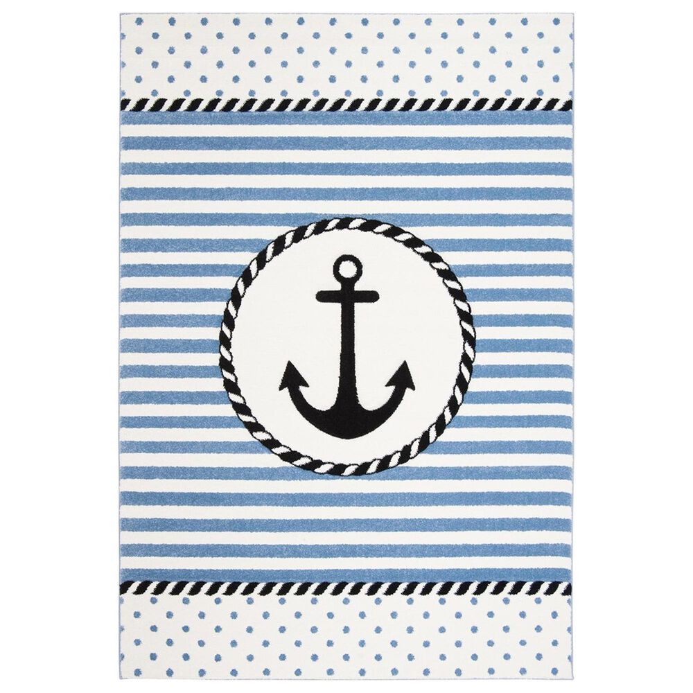 Safavieh Carousel 6"7" x 9" Ivory and Navy Kids Area Rug, , large